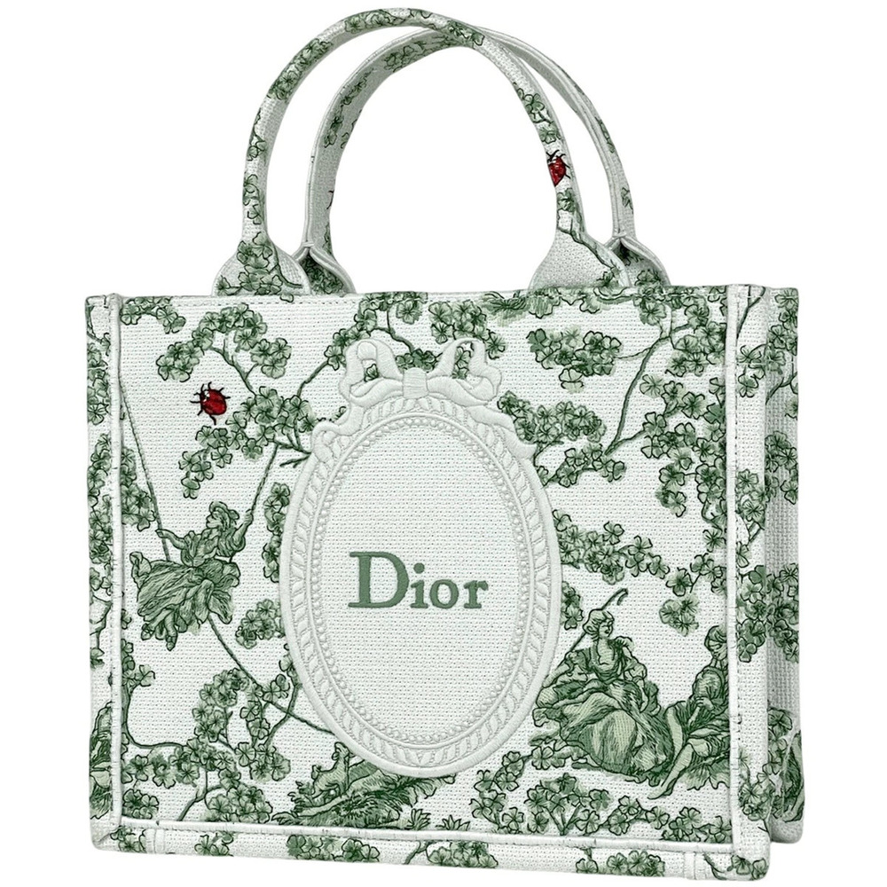 Christian Dior Book Tote White Green